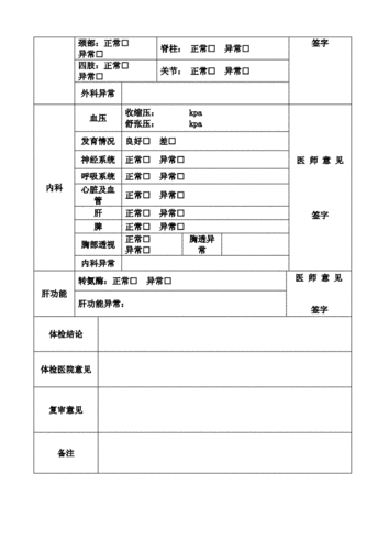 普通高校毕业生体检表.docx 4页
