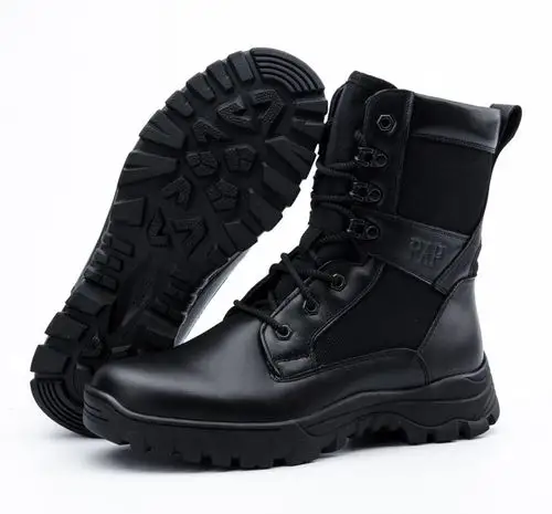 新款16式春秋中腰武警作战靴 头层牛皮军工品质 春秋战术靴
