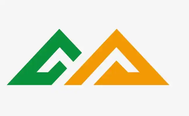 黄绿色三角形叠加logo素材