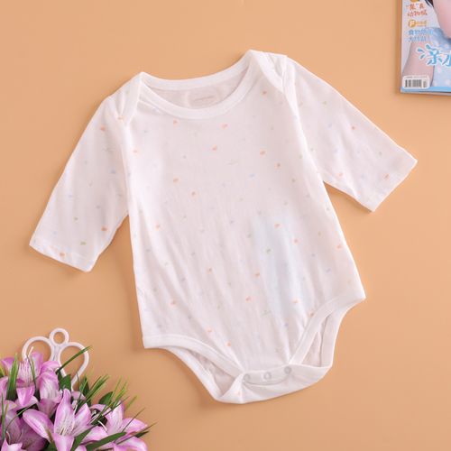 丽婴房婴幼儿天丝长袖连体内衣男女宝宝春夏包屁衣 2018新款