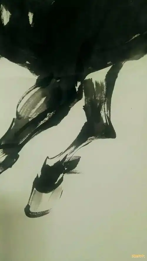 纯水墨画马之巅——三绝宋连启