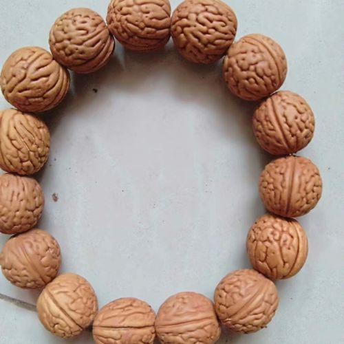 小桃核手串配珠文玩天然核桃脑纹散珠念珠手链男女佛珠山桃胡红绳