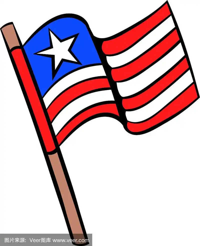 美国国旗图标卡通