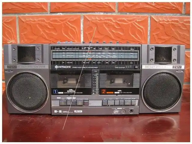 收录机二手进口日本日立trkw55e双卡收音机收录机