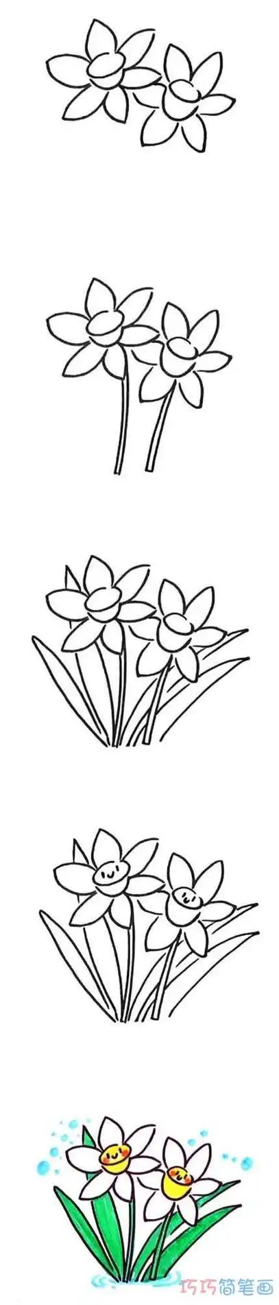 怎么画水仙花简笔画步骤教程水仙花简笔画ai素材水仙花简笔画简单好看