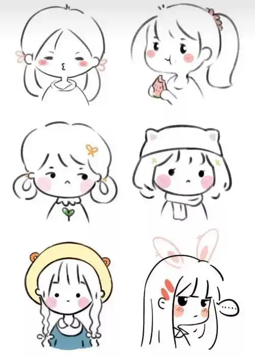 可爱小女生人物简笔画