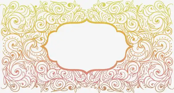 渐变色宗教花纹标题框