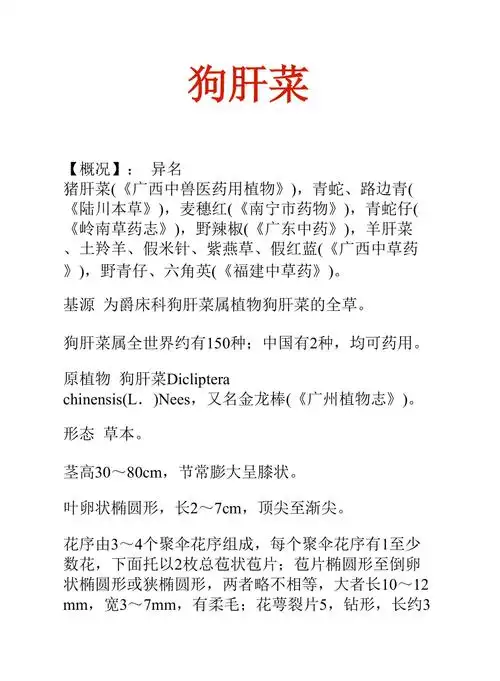 中药知识文库狗肝菜