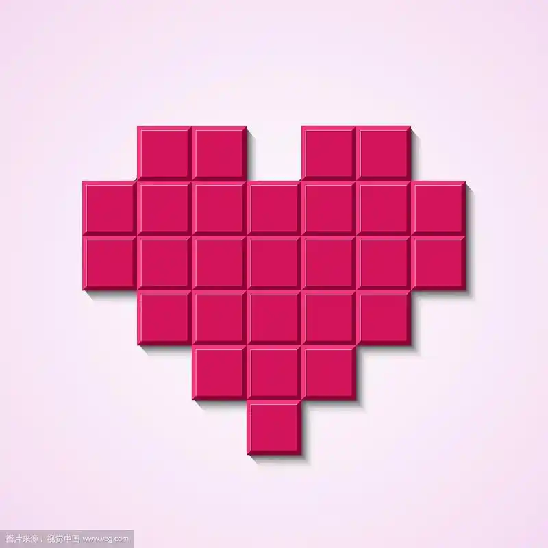 粉红色的马赛克的心