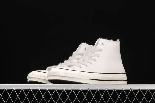 加绒converse chuck 70s 匡威黑白皮面高帮休闲板鞋 569515c