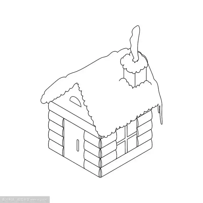 圣诞屋图标轮廓风格