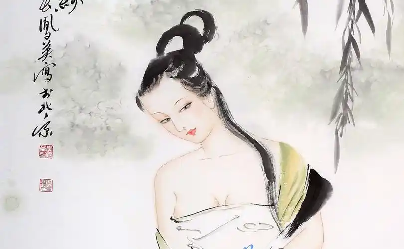 已售李凤英四尺四大美人之西施浣纱