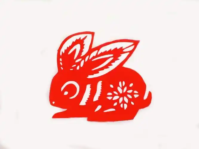 儿童剪纸小兔子的剪法红色兔子剪纸红色剪纸兔子素材中秋节设计元素
