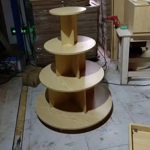 超市便利店圆形木质促销堆头酒类母婴店展示架陈列柜礼品堆头货架