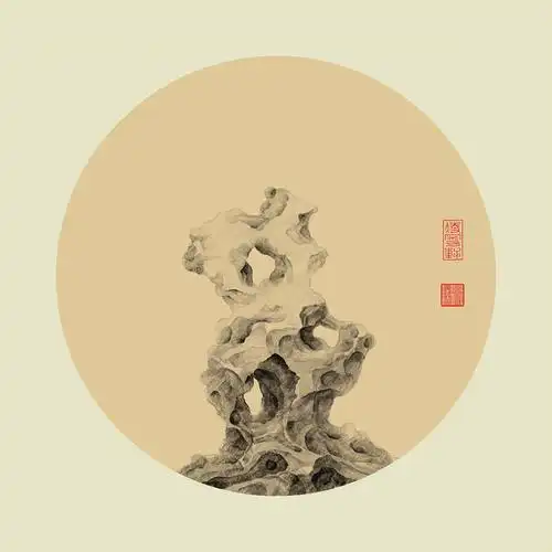 纯painter软件手绘,工笔太湖石  附带笔刷设置