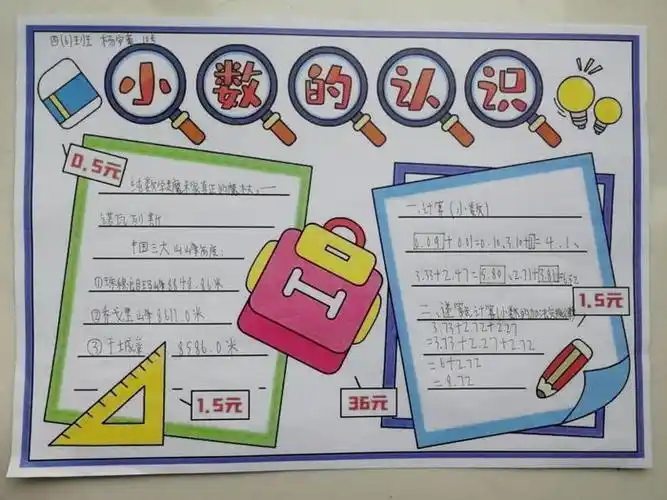 生活中的小数简单手抄报