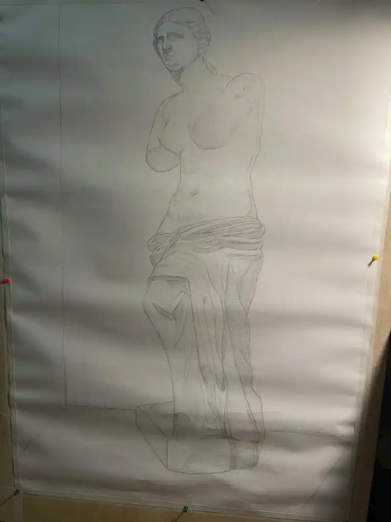 断臂维纳斯.#美术生 #素描 #男高中生 边缘线的加重,原来 - 抖音