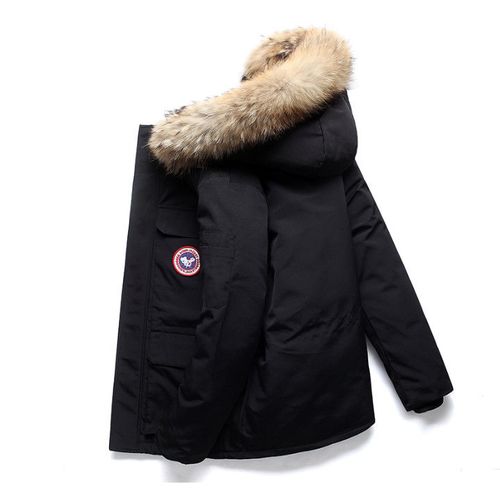 秋冬大鹅羽绒服男大毛领宽松连帽加厚保暖工装青年情侣装潮流韩版