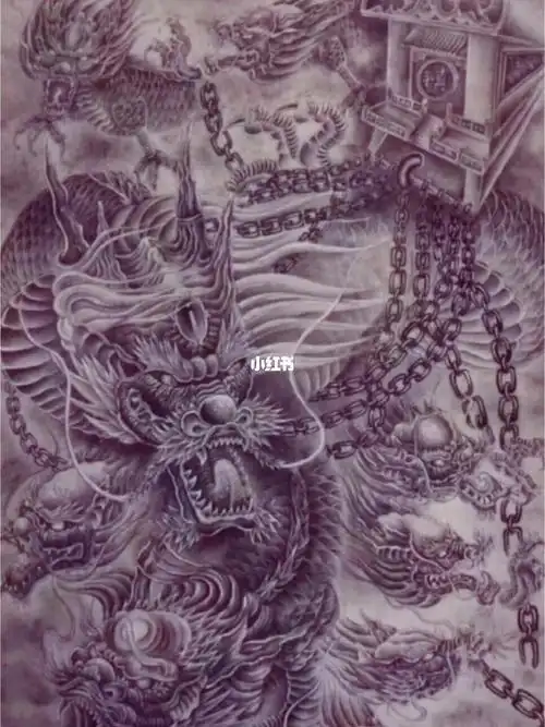五鬼运财纹身手稿欣赏五鬼抬棺纹身九龙拉棺纹身图案大全原图满背九龙