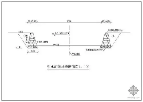 某引水河道断面设计详图