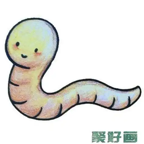 笔画蚯蚓的简笔画怎么画可爱的蚯蚓上色简笔画图片教程步骤卡通简笔画