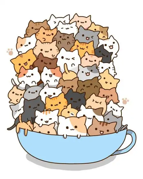 好挤杯子要碎了壁纸插画锁屏各位自选吧打问号的猫猫