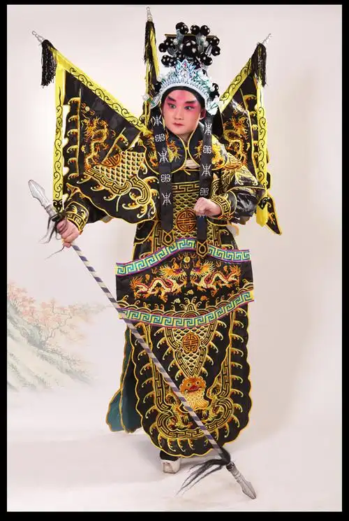 哈昱戏曲武生大靠京剧服装戏剧服男靠武将靠旗将军定军山霸王古装戏装