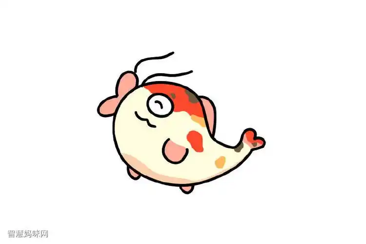 可爱的新年简笔画鲤鱼简笔画教程