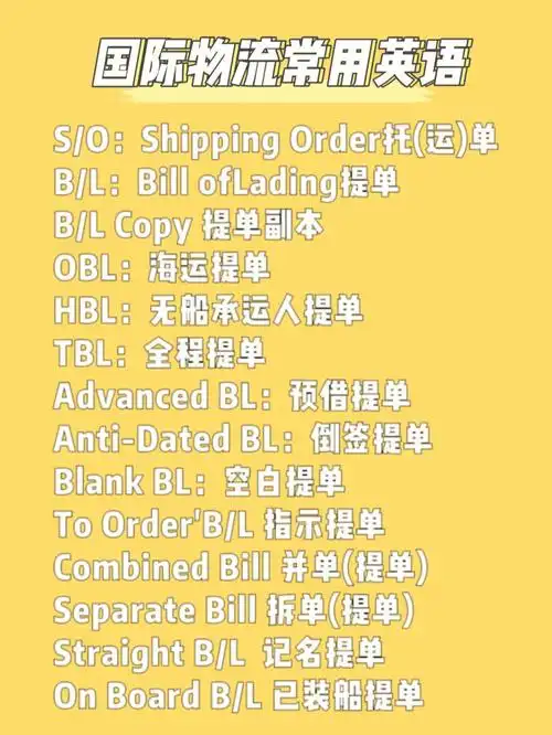 99第一弹《单证篇》s/o:shipping order托(运)单b/l:bill oflading