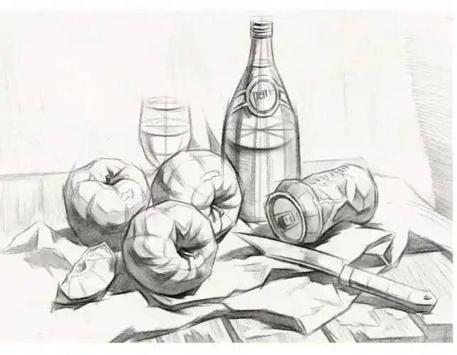 静物素描  #素描教程  #零基础素描  #素描入门  #静物组合结构素描