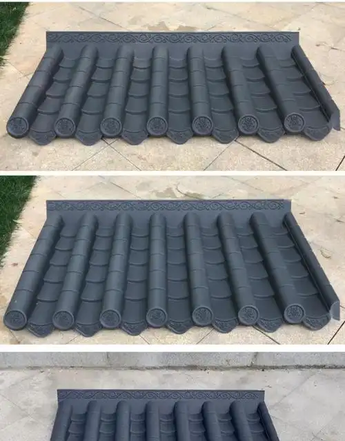 仿古瓦片树脂瓦仿古屋檐门头瓦塑料瓦琉璃瓦装饰青瓦屋顶围墙瓦片正脊