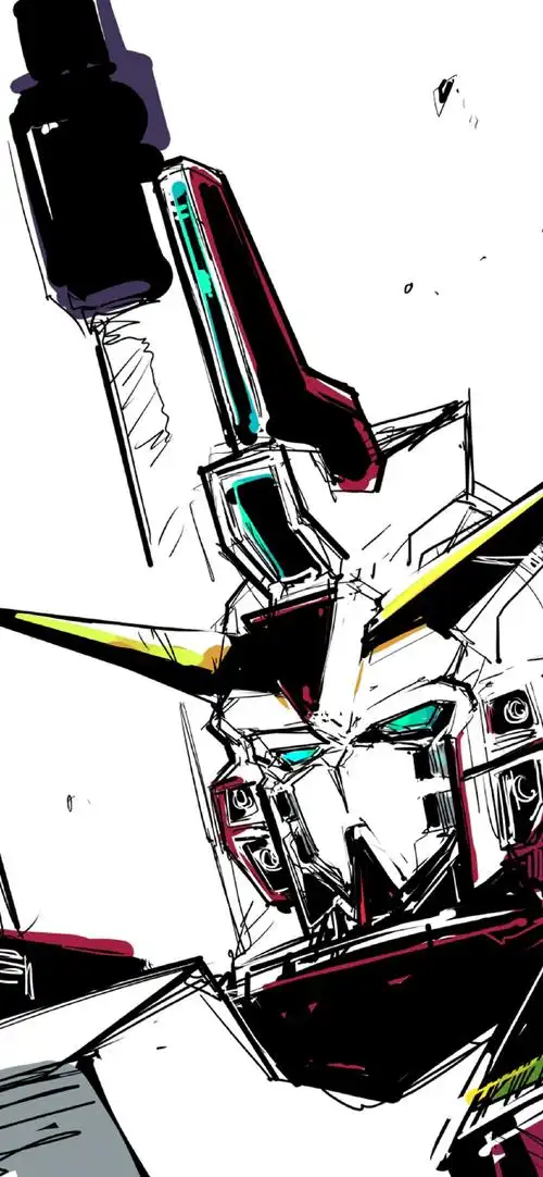 线稿风格机动战士高达 (画师twi:夜ト★海産物は敵)