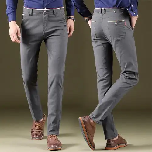 2019春秋男式休闲裤男士修身弹力小直筒男装裤子时尚男裤批发 986