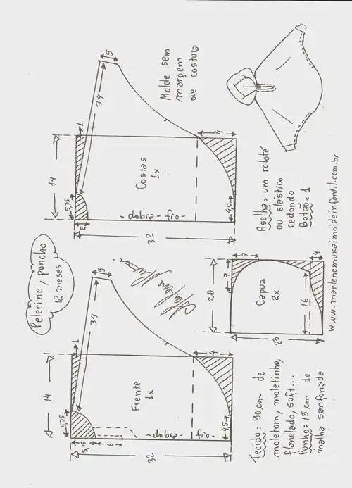 🧣儿童斗篷裁剪图来啦