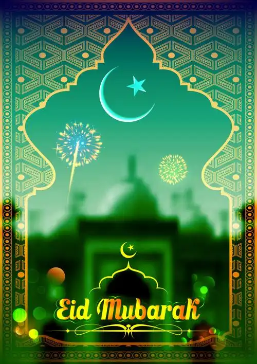 金色花纹的斋月节主题矢量背景