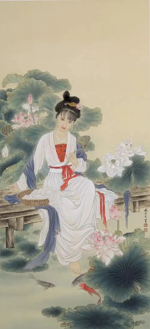 四美图之西施涴纱  |116cmx53cm