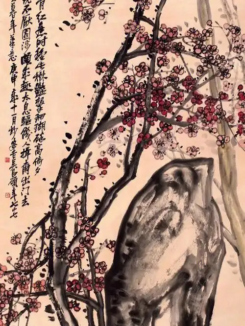 吴昌硕笔下的梅花孤傲如侠客