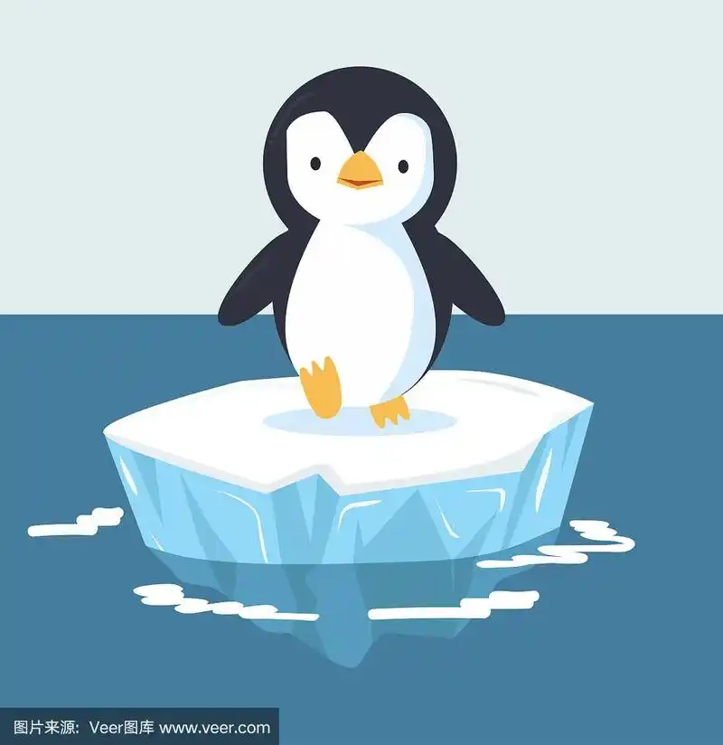 矢量,企鹅,可爱的,婴儿,冰川