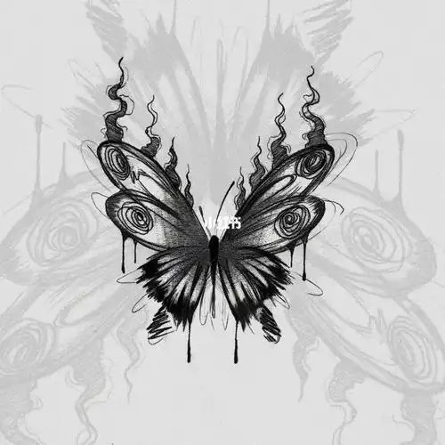 纹身手稿暗黑蝴蝶