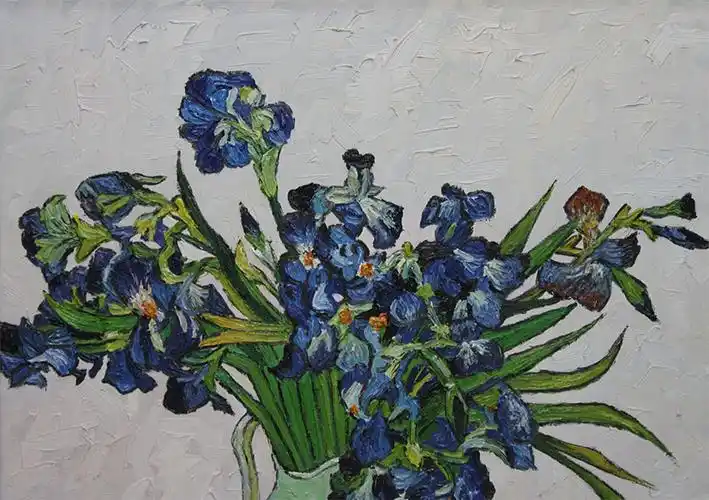 临摹梵高《瓶中的鸢尾花》70*70cm