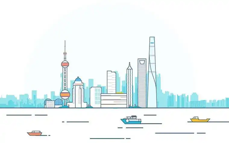 上海建筑风景简笔画