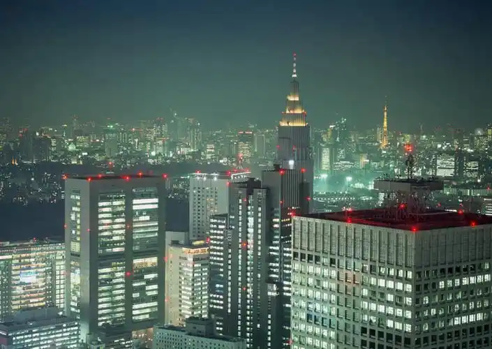 无人,高楼大厦,横图,全景,俯视,航拍,彩色,室外,夜晚,度假,办公楼