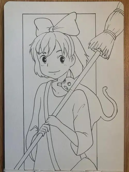 宫崎骏动漫《魔女宅急便》#画画  #自学画画  #宫崎骏  #画画的日常