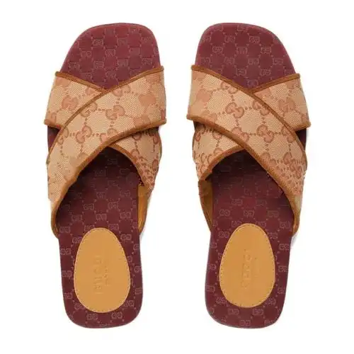 古驰gucci女士拖鞋棕色欧码36