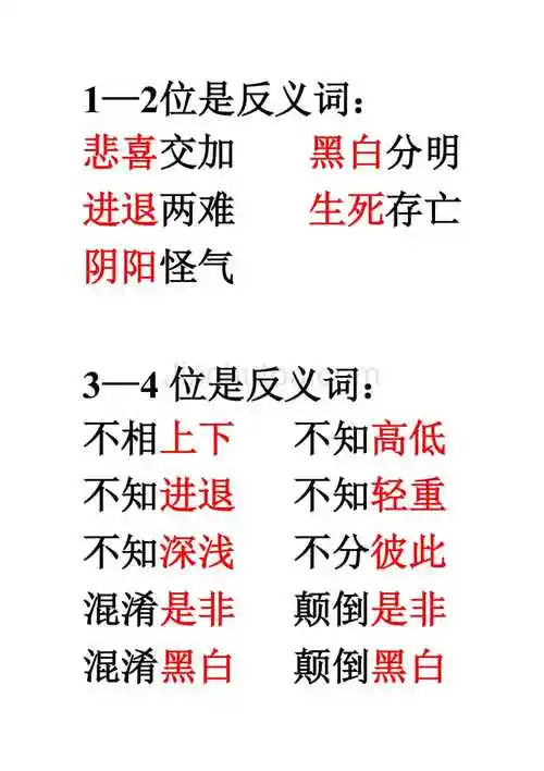 带反义词的四字词语 (2)_第1页