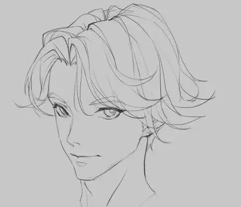 头发从发际线生长出来,这里可以画一个"八"字刘海发际线这里可以这样