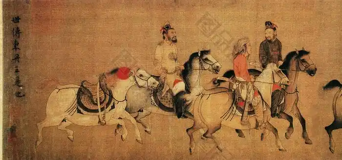 骑马的人工笔画