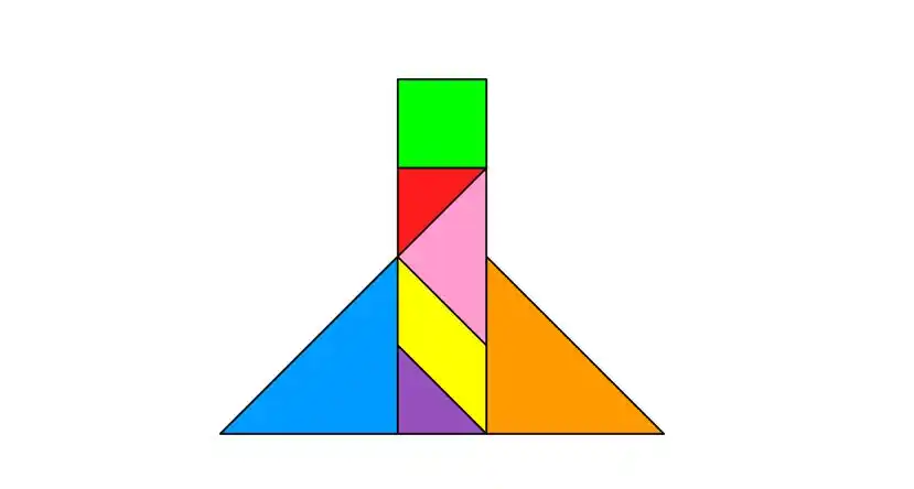 怎么用七巧板拼成化学玻璃器皿三角瓶的图案 三角瓶子七巧板拼图教学