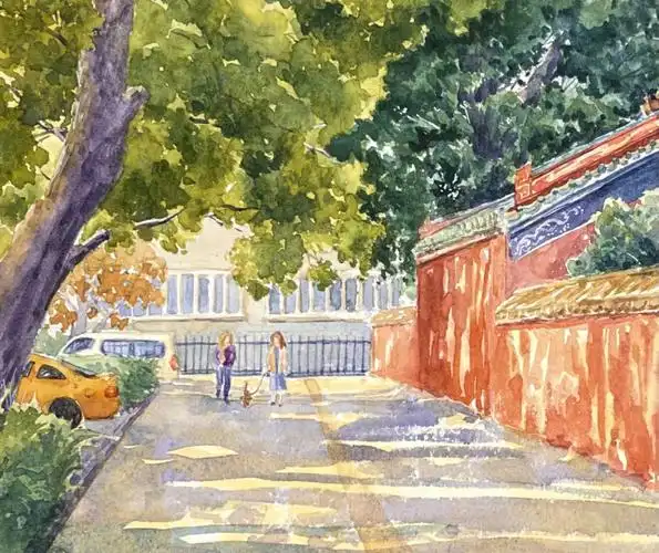 这次选择了广州农讲所的红墙与旧广州图书馆做背景.