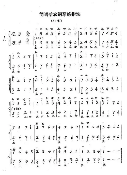 哈农简谱版